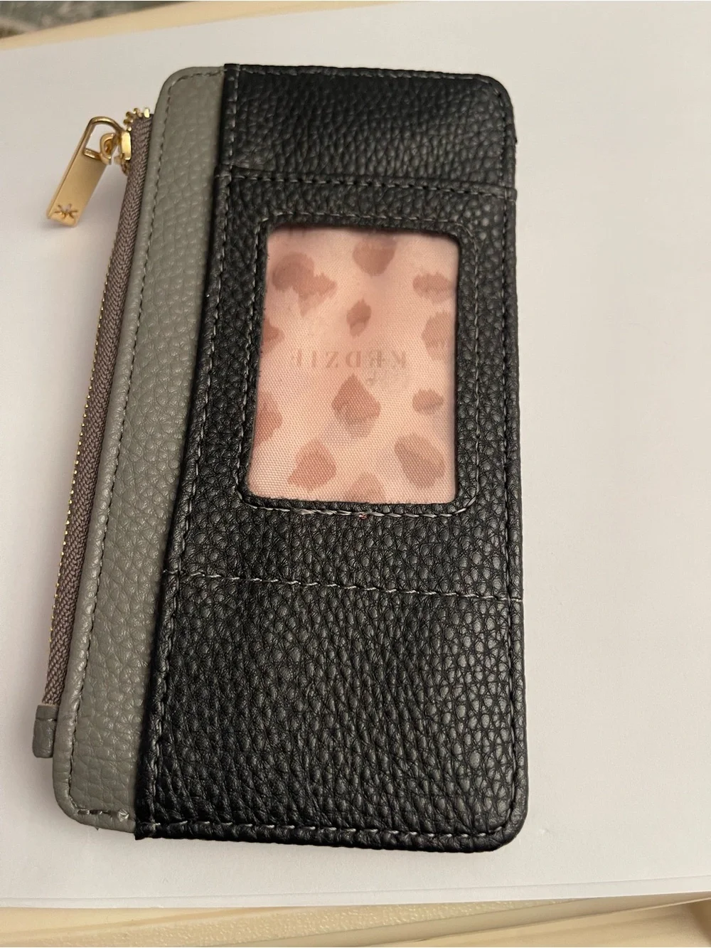 Kendra Scott Black and Gray Card Case with Gold Hardware